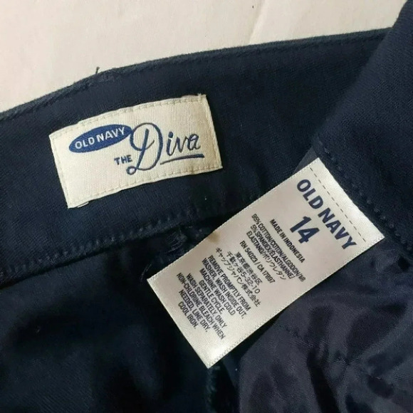Old Navy Diva 14 blue with black stripe down the side pants - Picture 5 of 5